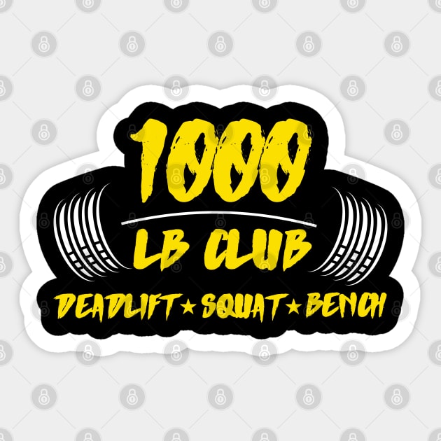 1000 Lbs Club Powerlifter Sticker by AniTeeCreation